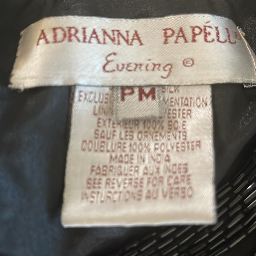 🎉HP! ❤️ Vintage Gothic x Steampunk Adrianna Papell Black Silk Beaded Jacket - Picture 7 of 9